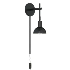 Plug-In Adjustable Metal Wall Light Black