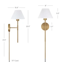 Plug-in Cotton Shade Wall Light
