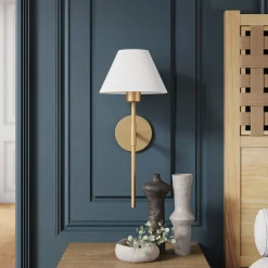 Plug-in Cotton Shade Wall Light