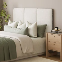 Queen Size Wall Mounted Textured Boucle Headboard