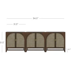 Rattan Arched TV Console Stand for TVs up to 75