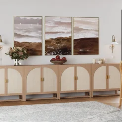 Rattan Arched TV Console Stand for TVs up to 100