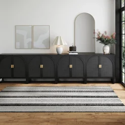 Rattan Arched TV Console Stand for TVs up to 100