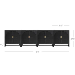 Rattan Arched TV Console Stand for TVs up to 100