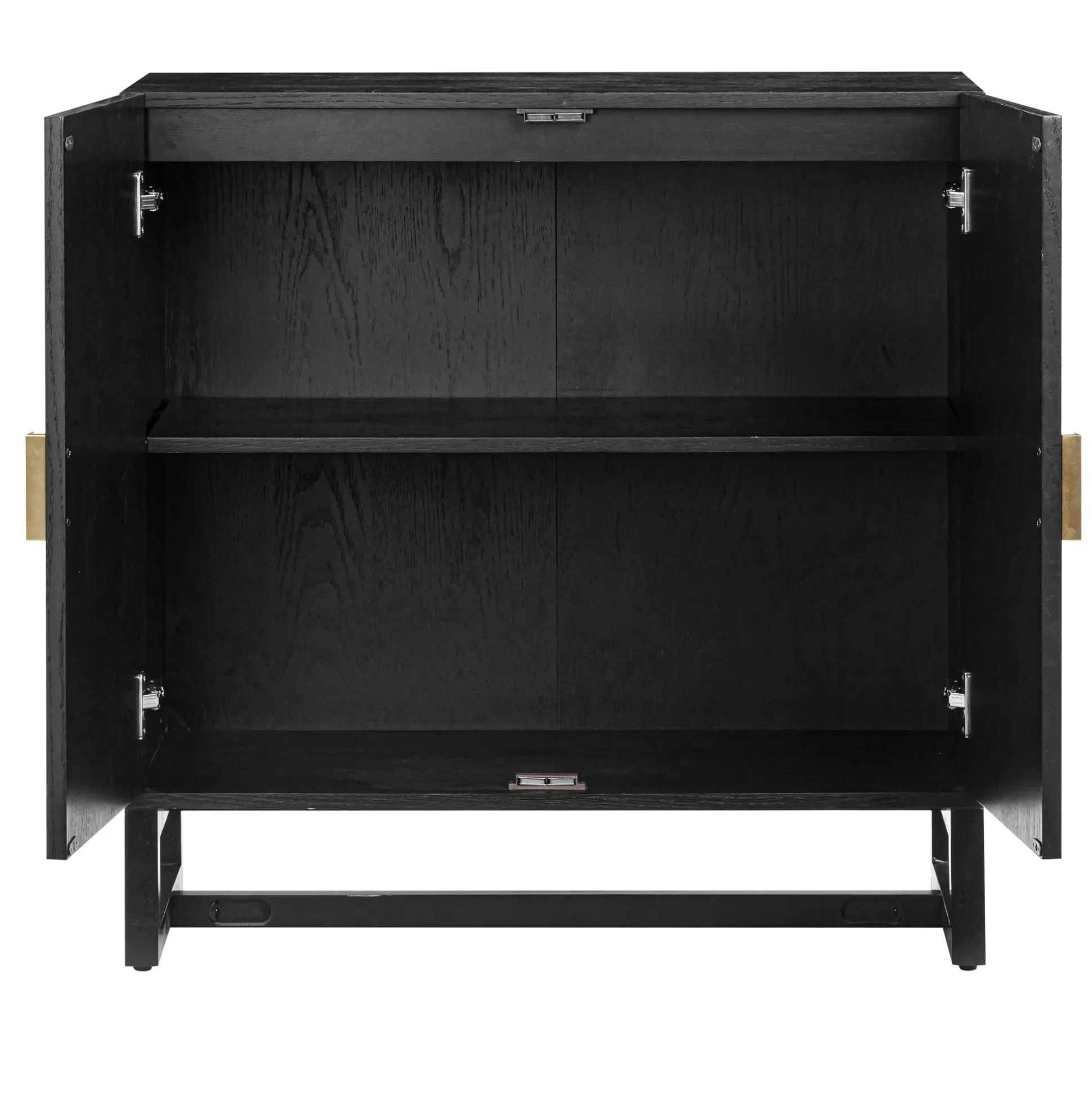 Rattan Arched TV Stand Media Console for TVs up to 75" Black
