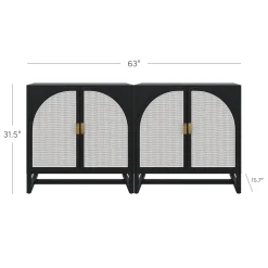 Rattan Arched TV Stand Media Console for TVs up to 65