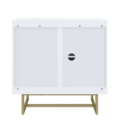 Rattan Storage Cabinet Credenza White (Set of 3)