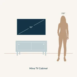 Rattan & Wood 2-Door TV Cabinet White