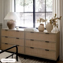 Rattan & Wood Dressers Light Oak (Set of 3)