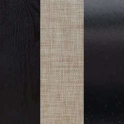 Rattan, Wood & Metal 3-Drawer Dresser Black