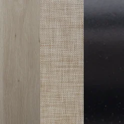Rattan, Wood & Metal 3-Drawer Dresser Light Oak