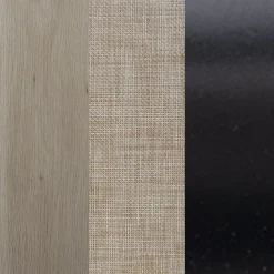 Rattan, Wood & Metal 3-Drawer Large Dresser Oak (Set of 3)