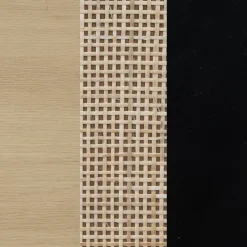 Rattan & Wood Storage Nightstand Light Oak
