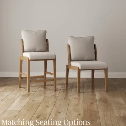 Scandinavian Dining Chair with Back Light Brown (Set of 6)