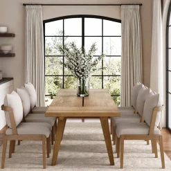 Scandinavian Dining Chair with Back Light Brown (Set of 6)