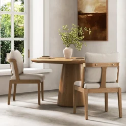 Scandinavian 2-Pack Dining Chair with Back Light Brown