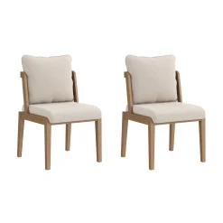 Scandinavian 2-Pack Dining Chair with Back Light Brown