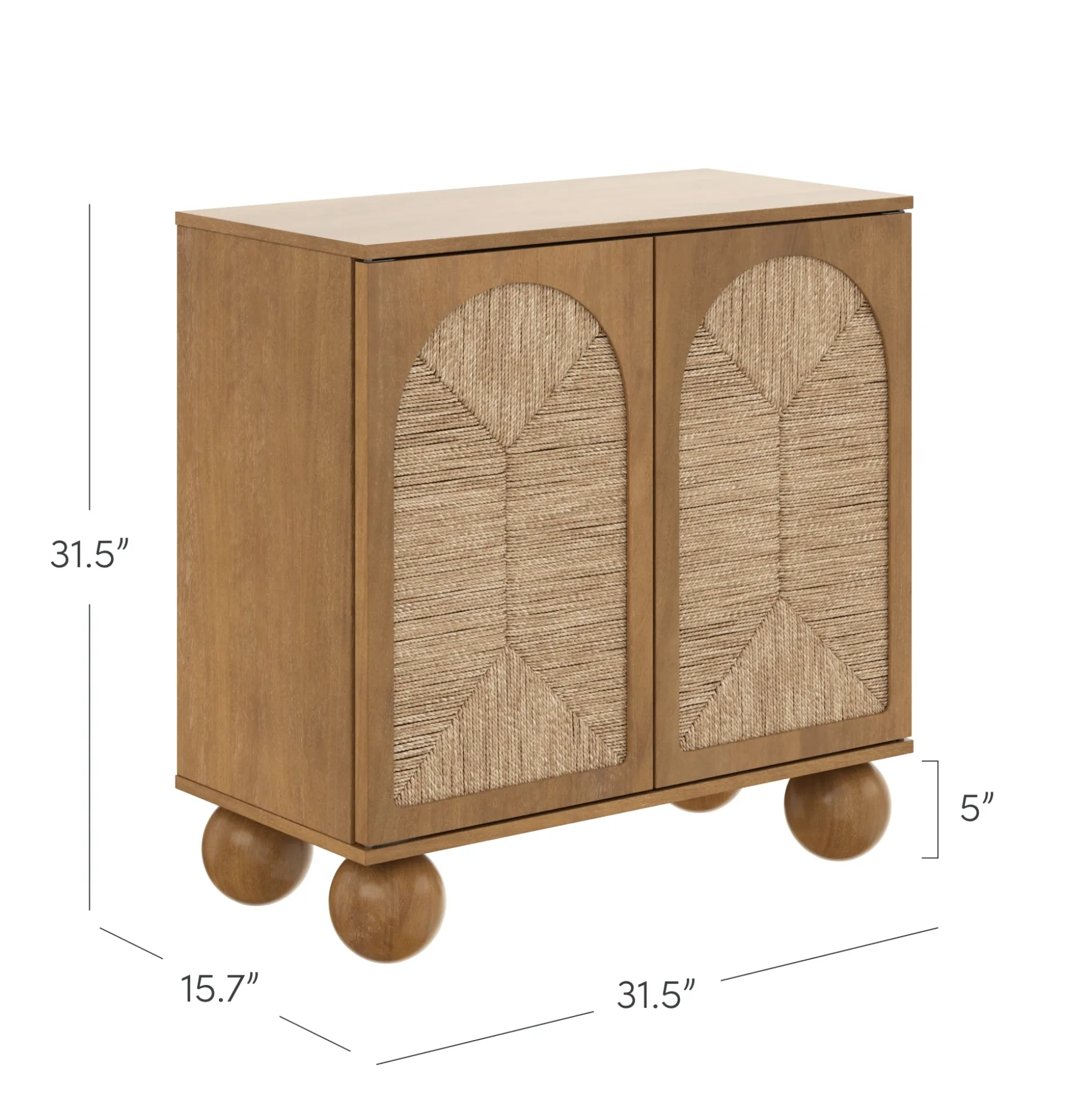 Seagrass Arched Storage Cabinet Light Brown