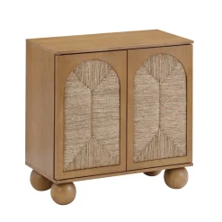 Seagrass Arched Storage Cabinet Light Brown