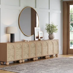 Seagrass Arched TV Console Cabinet for TVs up to 100