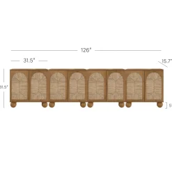 Seagrass Arched TV Console Cabinet for TVs up to 100
