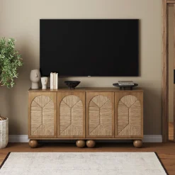Seagrass Arched TV Console Cabinet for TVs up to 65