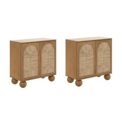 Seagrass Arched TV Console Cabinet for TVs up to 65