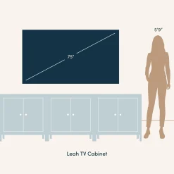 Seagrass Arched TV Console Cabinet for TVs up to 75