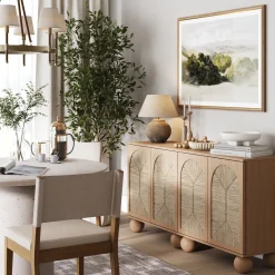 Seagrass Arched TV Console Cabinet for TVs up to 65