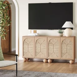 Seagrass Arched TV Console Cabinet for TVs up to 65