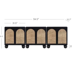 Seagrass Arched TV Console Cabinet for TVs up to 75