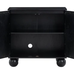 Seagrass Arched TV Console Cabinet for TVs up to 100" Black