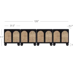 Seagrass Arched TV Console Cabinet for TVs up to 100