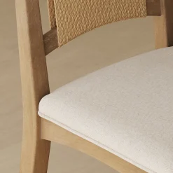Seagrass Back Arched Footrest Counter Height Bar Stool (Set of 4)