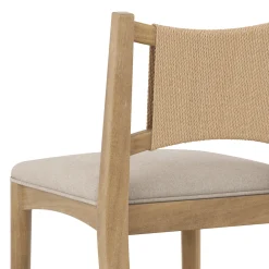 Seagrass Back Arched Footrest Counter Height Bar Stool (Set of 2)