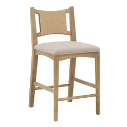 Seagrass Back Arched Footrest Counter Height Bar Stool