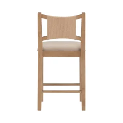 Seagrass Back Arched Footrest Counter Height Bar Stool
