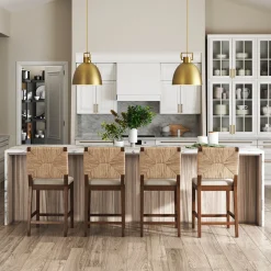 Seagrass Counter Height Bar Stools Dark Brown (Set of 4)