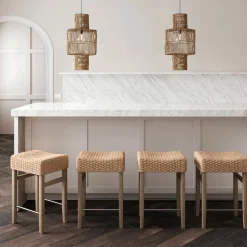 Seagrass Counter Height Bar Stools Brown (Set of 4)