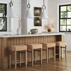 Seagrass Counter Height Bar Stools Brown (Set of 4)
