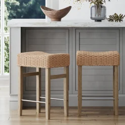 Seagrass Counter Height Bar Stools Brown (Set of 2)