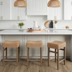 Seagrass Counter Height Bar Stools Brown (Set of 3)