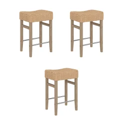 Seagrass Counter Height Bar Stools Brown (Set of 3)
