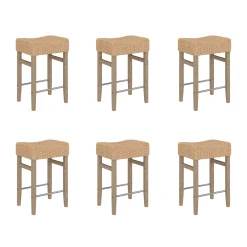 Seagrass Counter Height Bar Stools Brown (Set of 6)