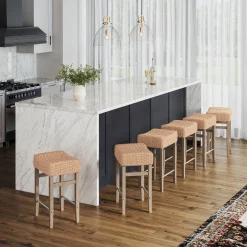 Seagrass Counter Height Bar Stools Brown (Set of 6)