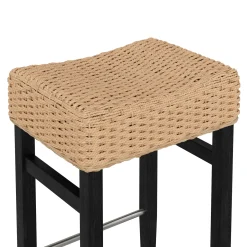 Seagrass Counter Height Bar Stools Black (Set of 6)