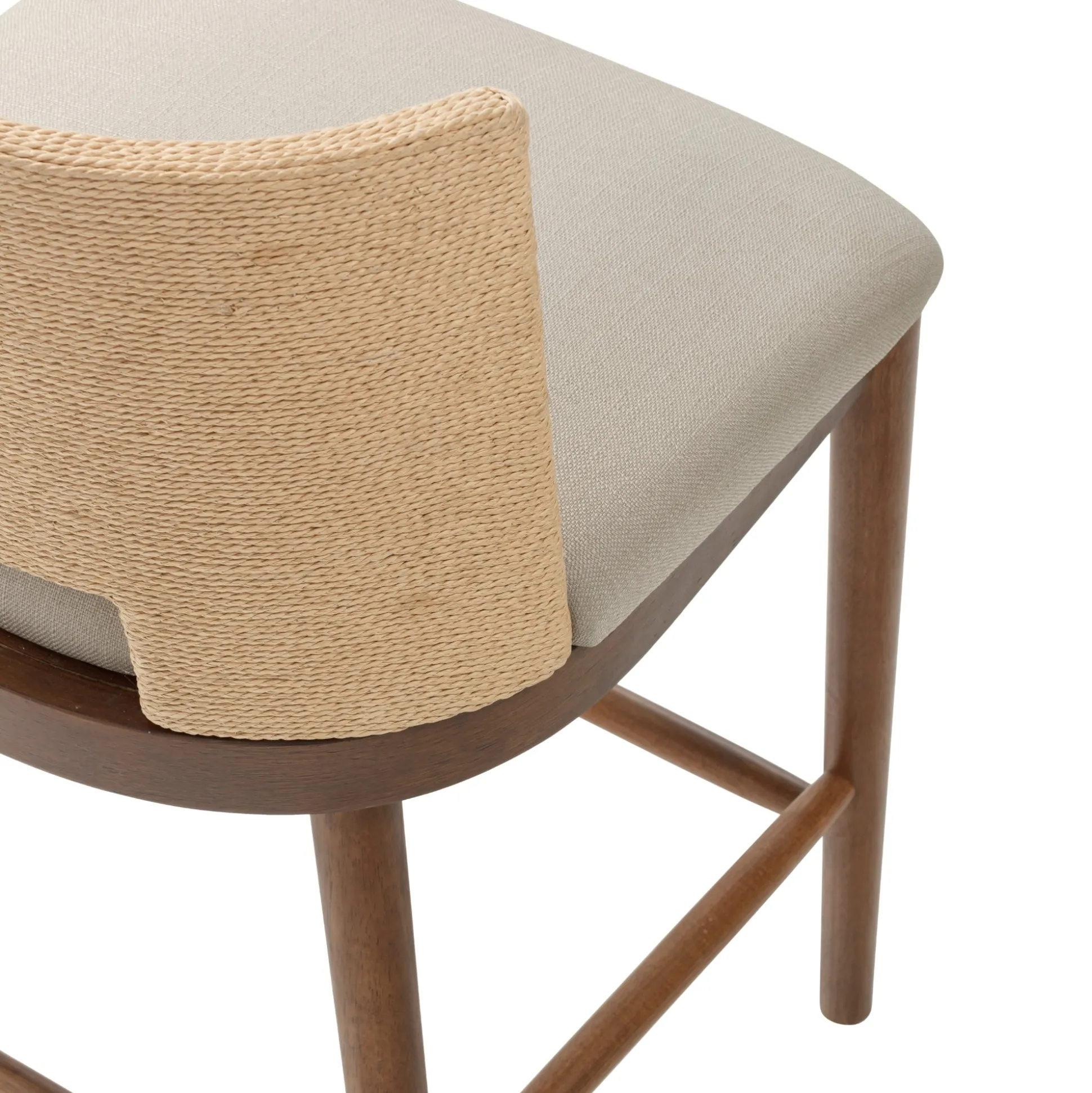 Seagrass Rope Back Counter Bar Stool Medium Brown (Set of 4)