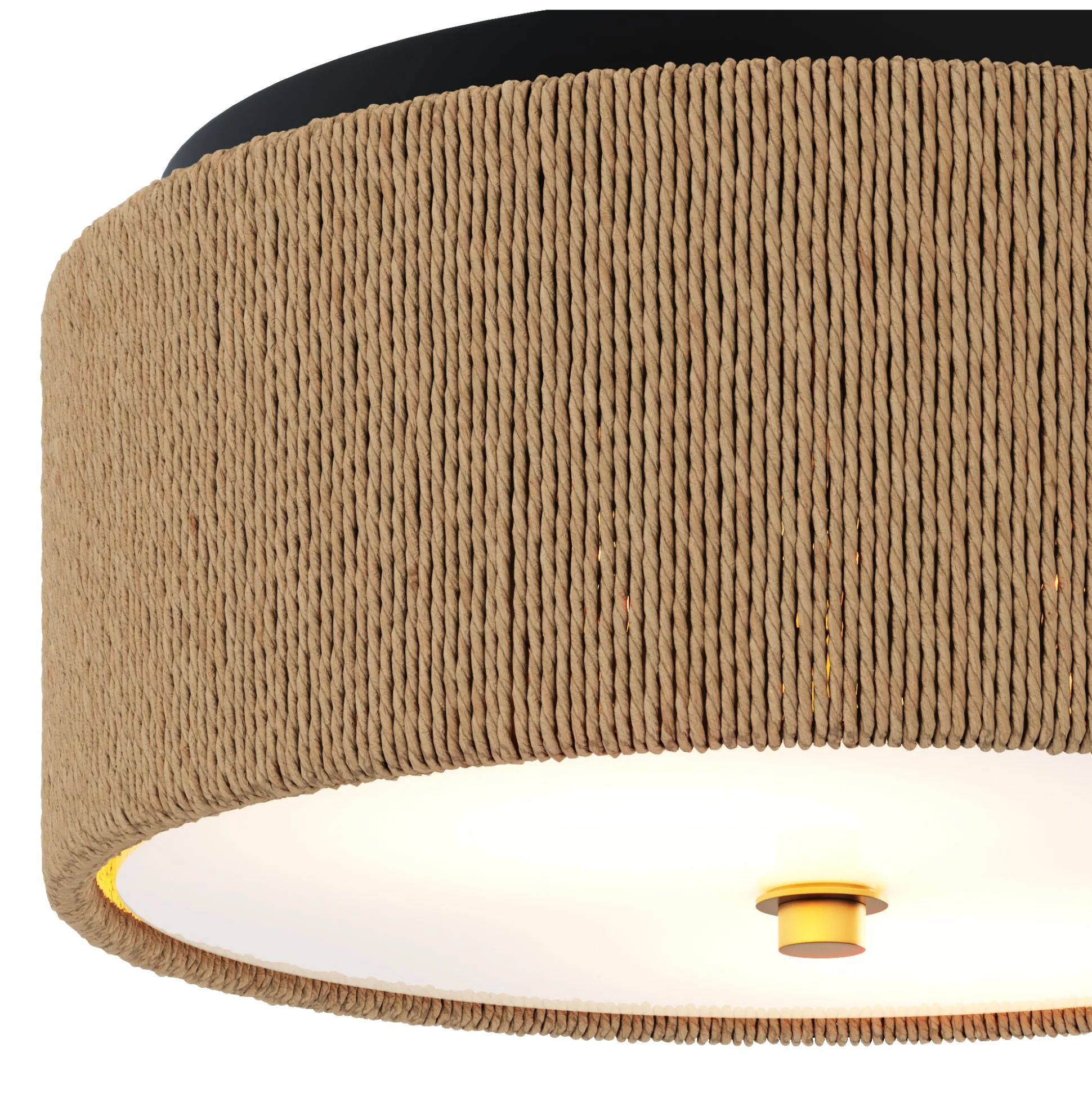 Seagrass Shade Flush Mount Ceiling Light
