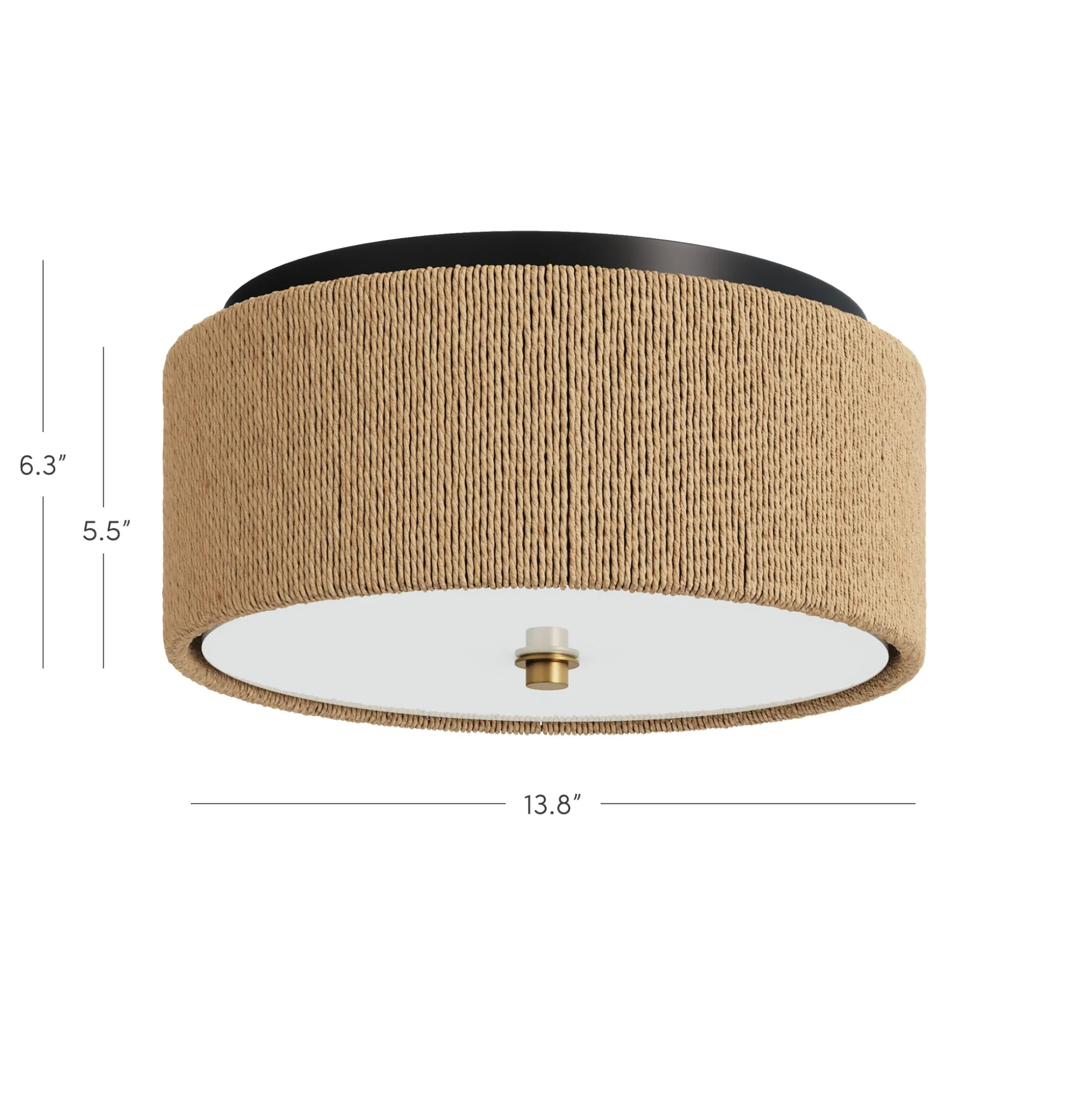 Seagrass Shade Flush Mount Ceiling Light