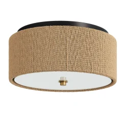 Seagrass Shade Flush Mount Ceiling Light